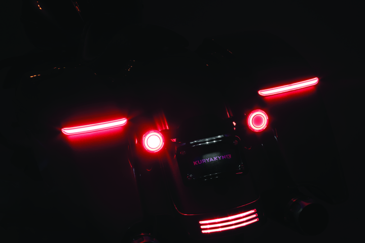 Kuryakyn Tracer L.E.D. Turn Signal Inserts Red/Red Smoke Lens Rear - Bull Strap