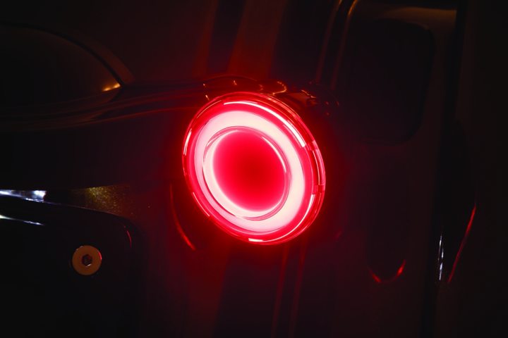 Kuryakyn Tracer L.E.D. Turn Signal Inserts Red/Red Smoke Lens Rear - Bull Strap