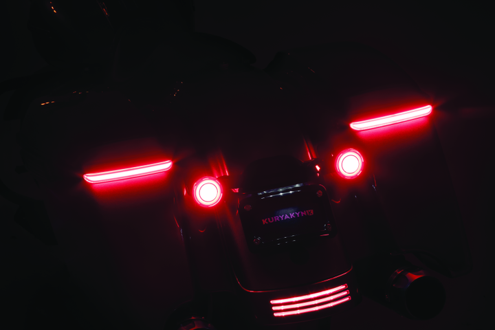 Kuryakyn Tracer L.E.D. Turn Signal Inserts Red/Red Smoke Lens Rear - Bull Strap