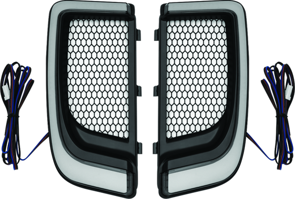 Kuryakyn Tracer Lower Fairing Grill Black - Bull Strap