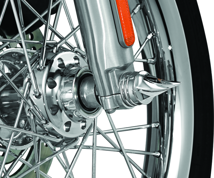 Kuryakyn Twisted Axle Caps Chrome - Bull Strap