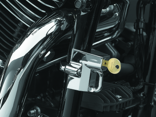 Kuryakyn Universal Helmet Lock 1-1/4in-1-1/2in Mount Chrome - Bull Strap