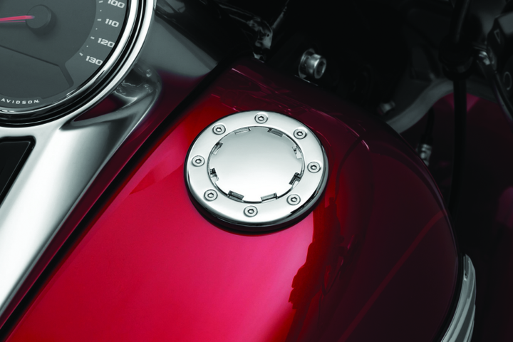 Kuryakyn Vented Flush Mount Gas Cap Chrome - Bull Strap