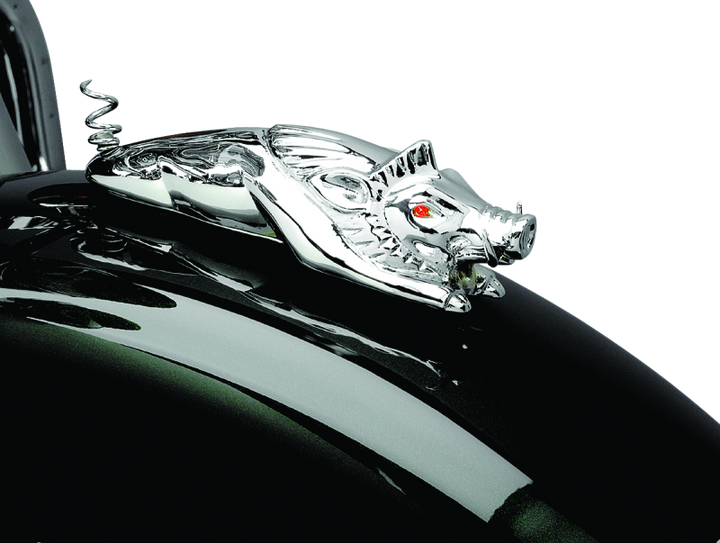 Kuryakyn Wild Boar Fender Ornament Chrome - Bull Strap