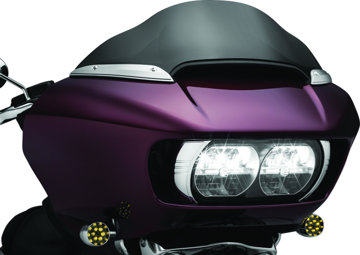 Kuryakyn Windshield Side Trims Chrome - Bull Strap