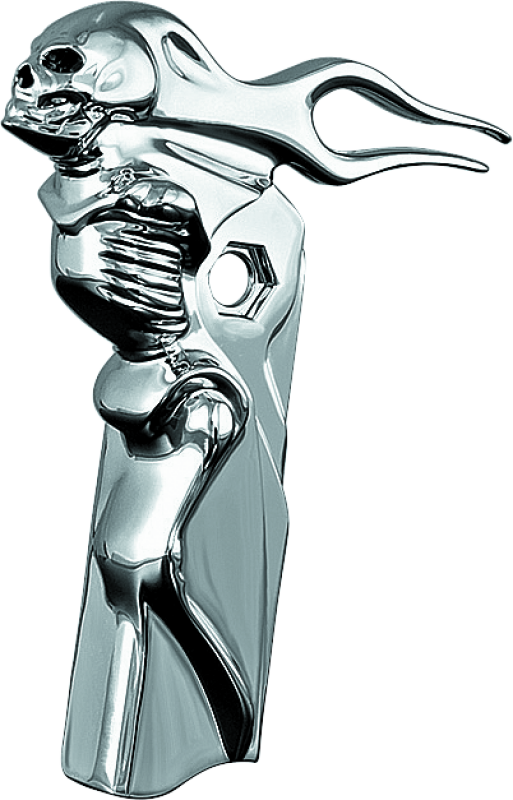 Kuryakyn Zombie Front Shift Arm Cover 82-16 Touring Chrome - Bull Strap