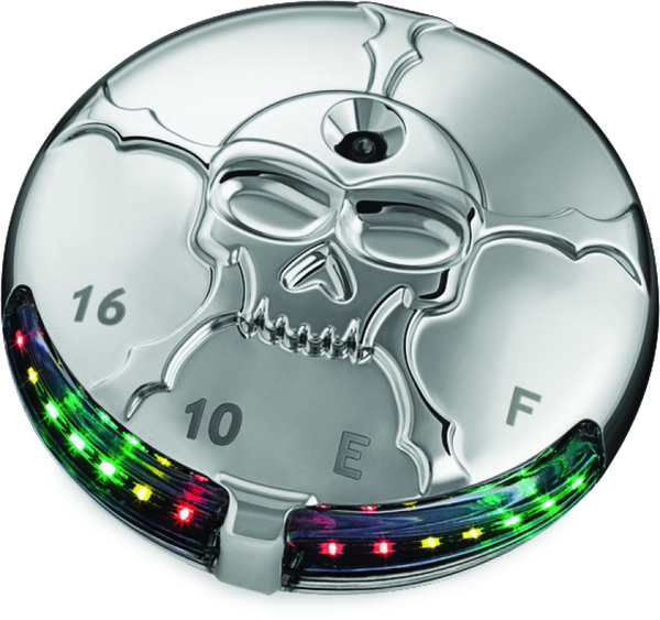 Kuryakyn Zombie Fuel & Battery Gauge Chrome - Bull Strap