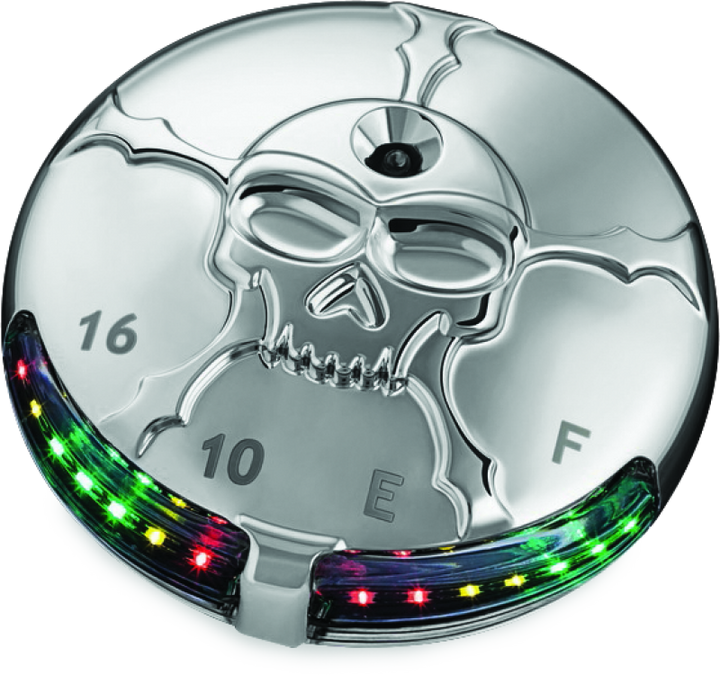Kuryakyn Zombie Fuel & Battery Gauge Chrome - Bull Strap