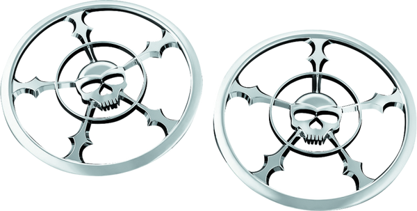 Kuryakyn Zombie Speaker Grill 14-Up Touring Chrome - Bull Strap