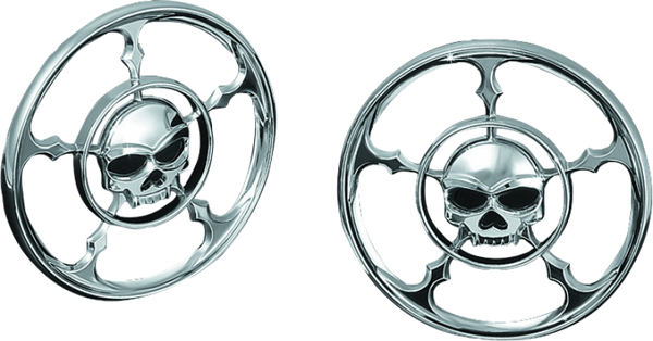 Kuryakyn Zombie Speaker Grills Chrome - Bull Strap