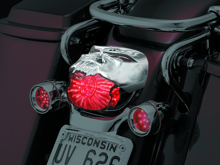 Kuryakyn Zombie Taillight Cover Chrome - Bull Strap