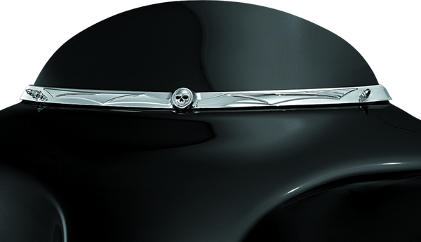 Kuryakyn Zombie Windshield Trim 96-13 Touring Chrome - Bull Strap