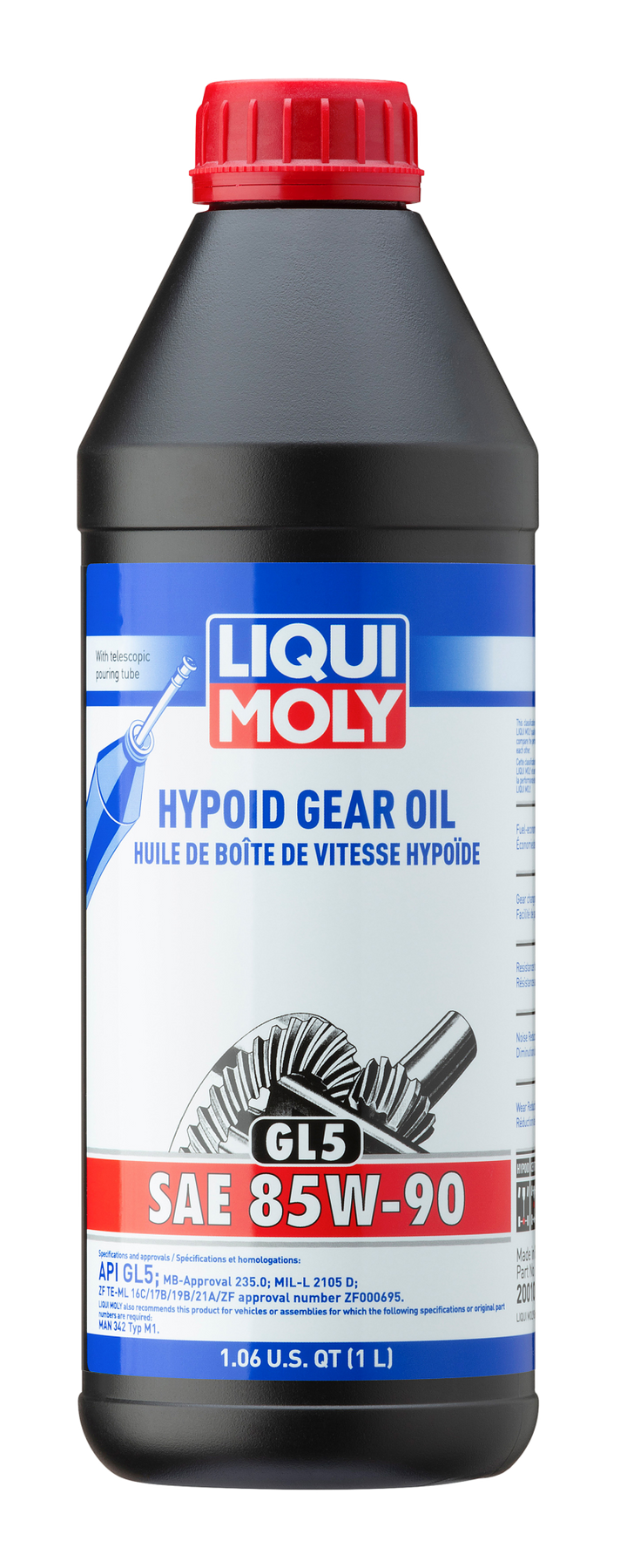 LIQUI MOLY 1L Hypoid Gear Oil (GL5) SAE 85W90 - Bull Strap