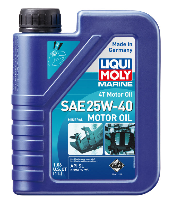LIQUI MOLY 1L Marine 4T Motor Oil 25W40 - Bull Strap