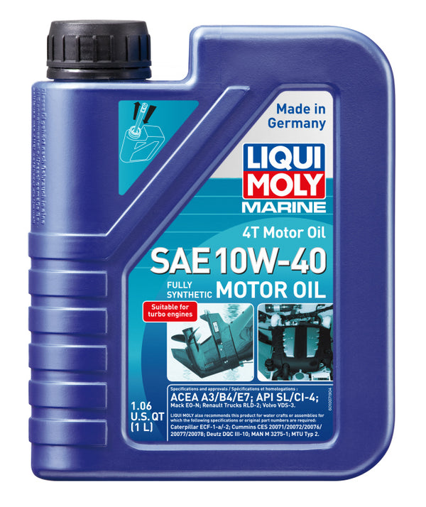 LIQUI MOLY 1L Marine 4T Motor Oil SAE 10W40 - Bull Strap