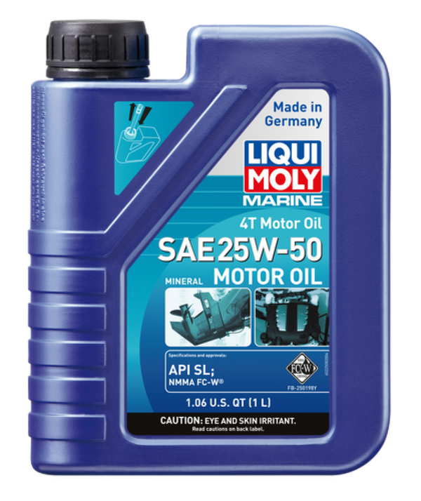 LIQUI MOLY 1L Marine 4T Motor Oil SAE 25W50 - Bull Strap