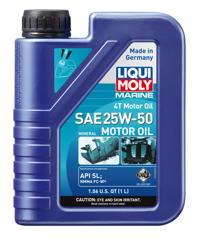 LIQUI MOLY 1L Marine 4T Motor Oil SAE 25W50 - Bull Strap