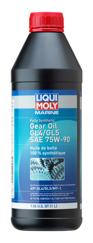 LIQUI MOLY 1L Marine Fully Synthetic Gear Oil (GL4/GL5) SAE 75W90 - Bull Strap