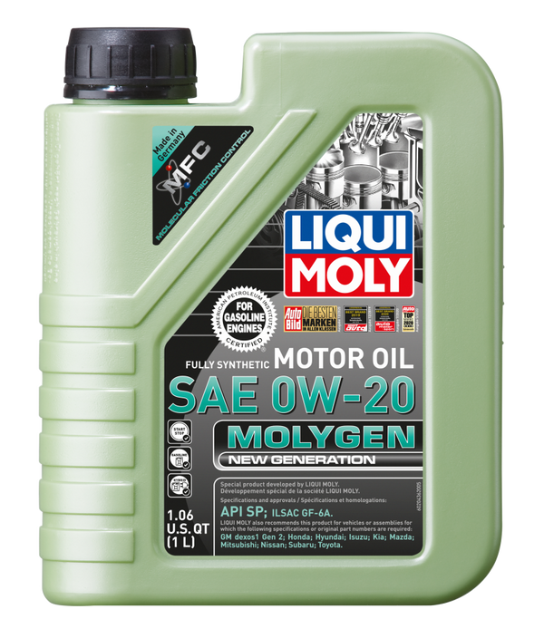 LIQUI MOLY 1L Molygen New Generation Motor Oil SAE 0W20 - Bull Strap