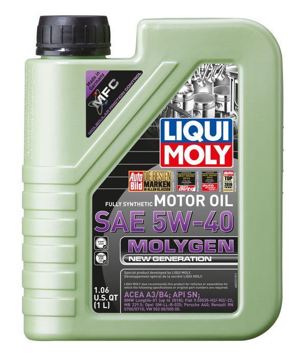 LIQUI MOLY 1L Molygen New Generation Motor Oil SAE 5W40 - Bull Strap