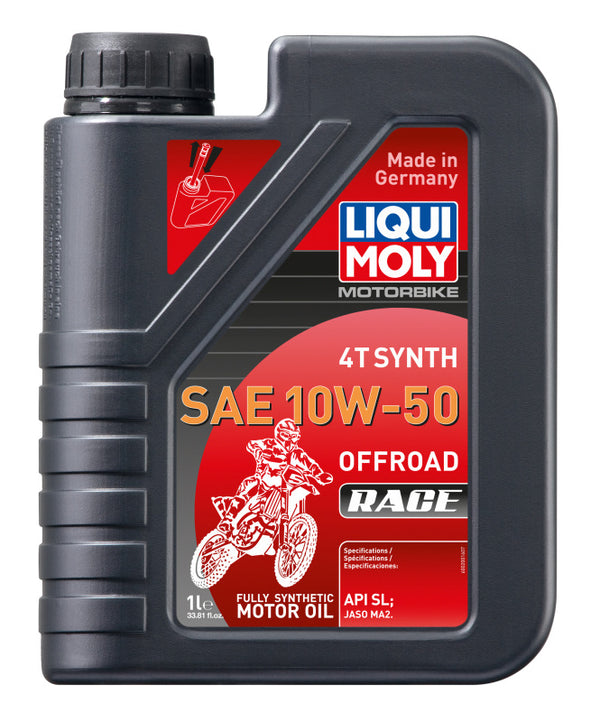 LIQUI MOLY 1L Motorbike 4T Synth SAE 10W50 Offroad Race - Bull Strap
