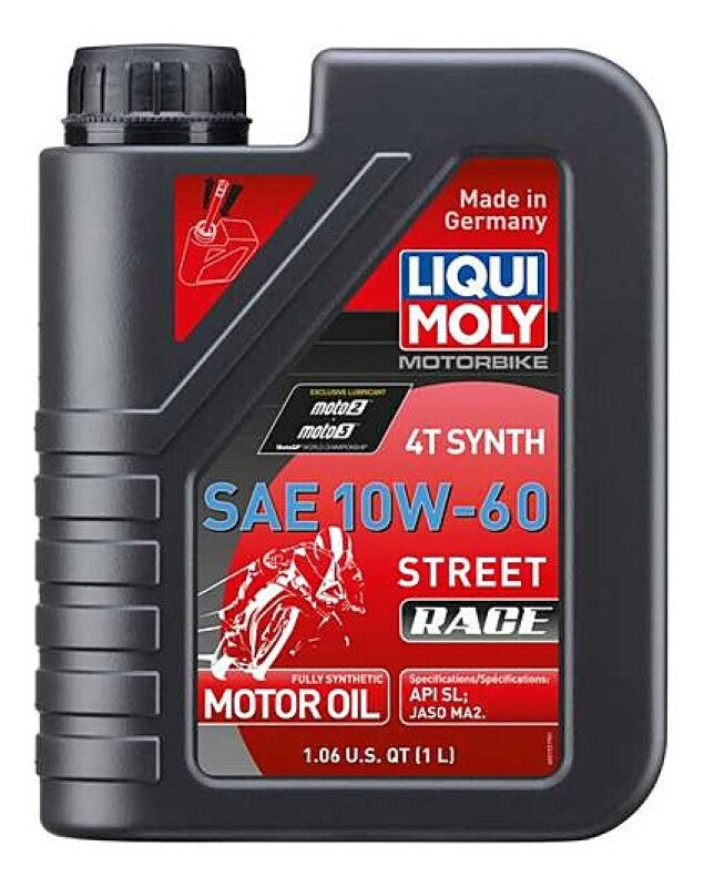 LIQUI MOLY 1L Motorbike 4T Synth SAE 10W60 Street Race - Bull Strap