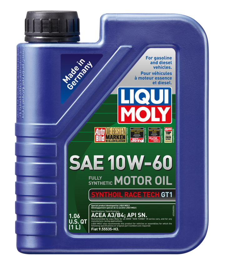 LIQUI MOLY 1L Synthoil Race Tech GT1 Motor Oil SAE 10W60 - Bull Strap