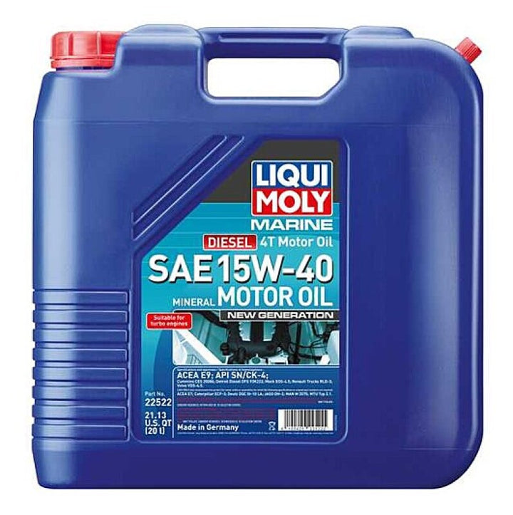 LIQUI MOLY 20L Marine 4T New Generation Motor Oil SAE 15W40 - Bull Strap
