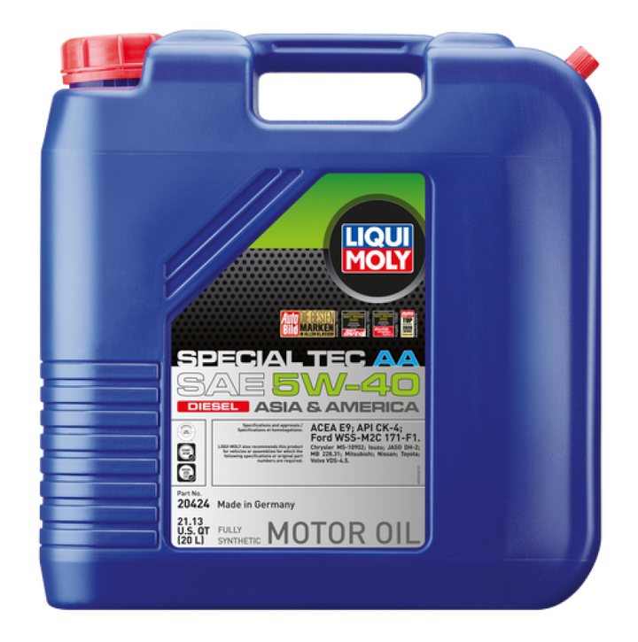 LIQUI MOLY 20L Special Tec AA Motor Oil SAE 5W40 Diesel - Bull Strap