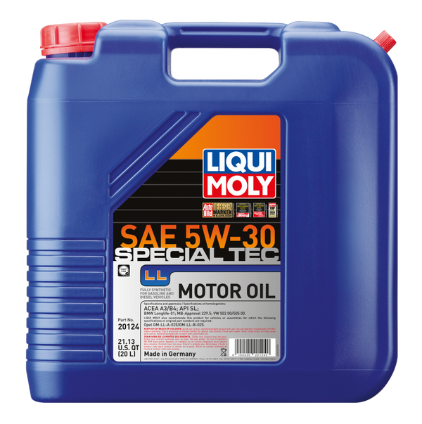 LIQUI MOLY 20L Special Tec LL Motor Oil SAE 5W30 - Bull Strap