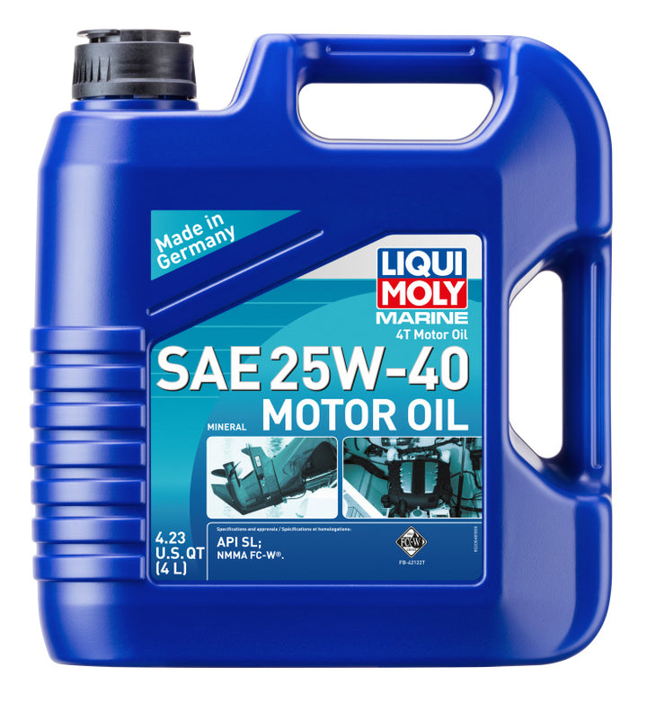 LIQUI MOLY 4L Marine 4T Motor Oil 25W40 - Bull Strap