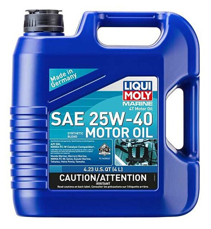 LIQUI MOLY 4L Marine 4T Motor Oil 25W40 - Bull Strap