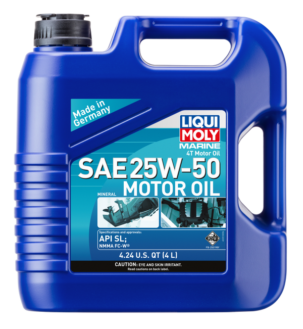 LIQUI MOLY 4L Marine 4T Motor Oil SAE 25W50 - Bull Strap
