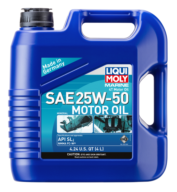 LIQUI MOLY 4L Marine 4T Motor Oil SAE 25W50 - Bull Strap