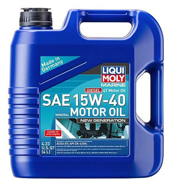 LIQUI MOLY 4L Marine 4T New Generation Motor Oil SAE 15W40 - Bull Strap