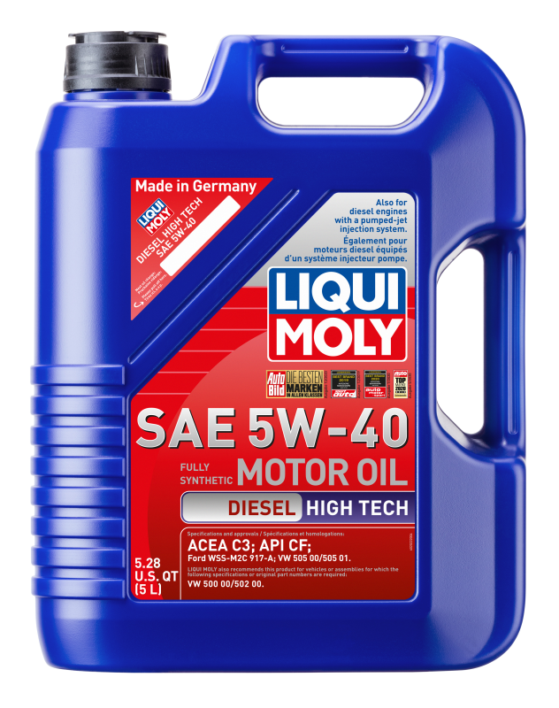 LIQUI MOLY 5L Diesel High Tech Motor Oil 5W40 - Bull Strap
