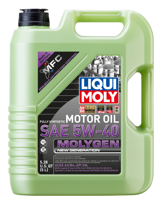 LIQUI MOLY 5L Molygen New Generation Motor Oil SAE 5W40 - Bull Strap
