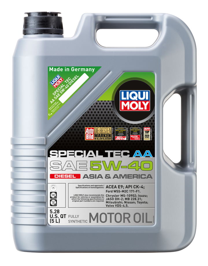 LIQUI MOLY 5L Special Tec AA Motor Oil SAE 5W40 Diesel - Bull Strap