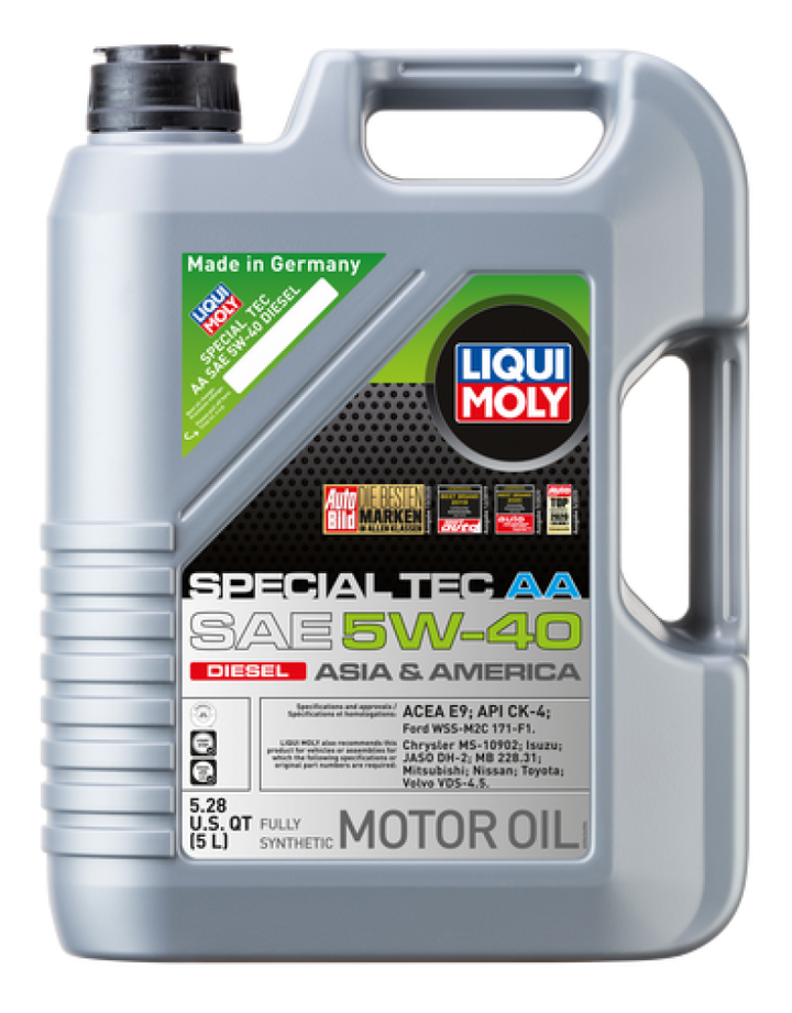 LIQUI MOLY 5L Special Tec AA Motor Oil SAE 5W40 Diesel - Bull Strap