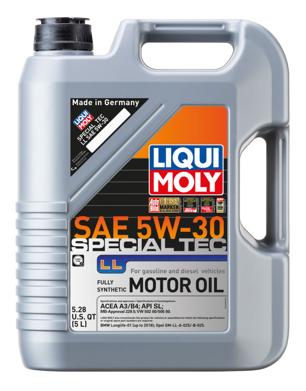 LIQUI MOLY 5L Special Tec LL Motor Oil SAE 5W30 - Bull Strap