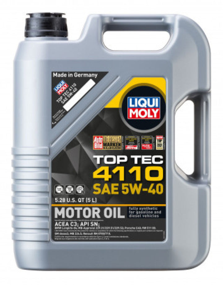 LIQUI MOLY 5L Top Tec 4110 Motor Oil SAE 5W40 - Bull Strap