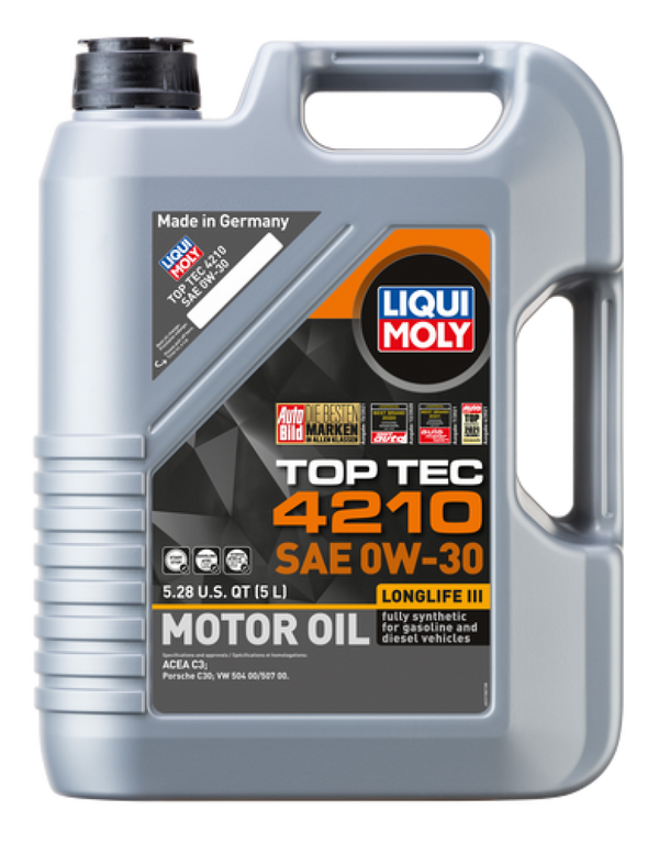 LIQUI MOLY 5L Top Tec 4210 Motor Oil SAE 0W30 - Bull Strap