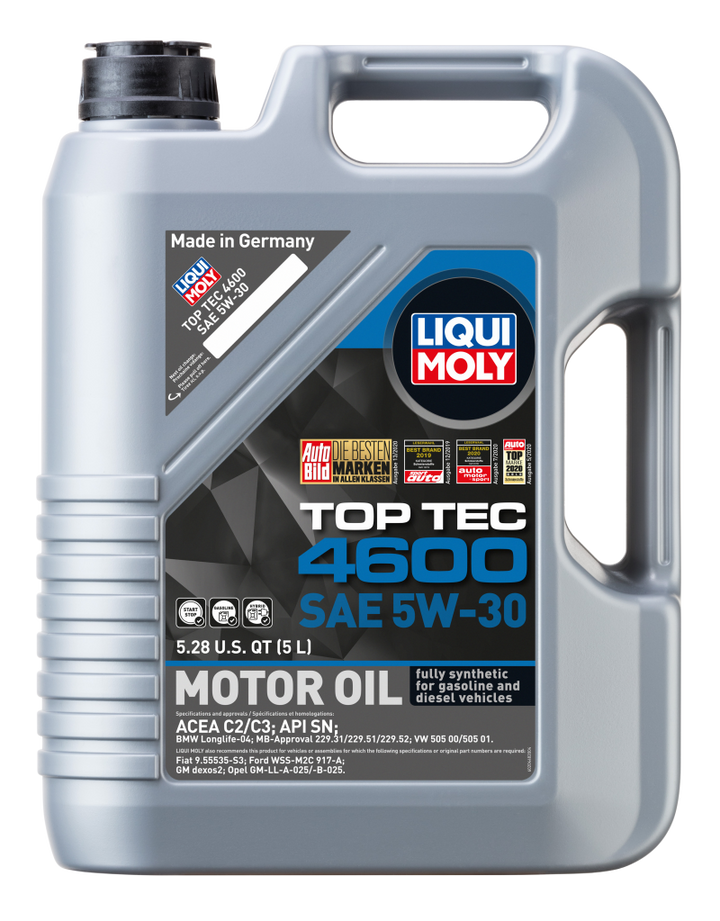 LIQUI MOLY 5L Top Tec 4600 Motor Oil SAE 5W30 - Bull Strap