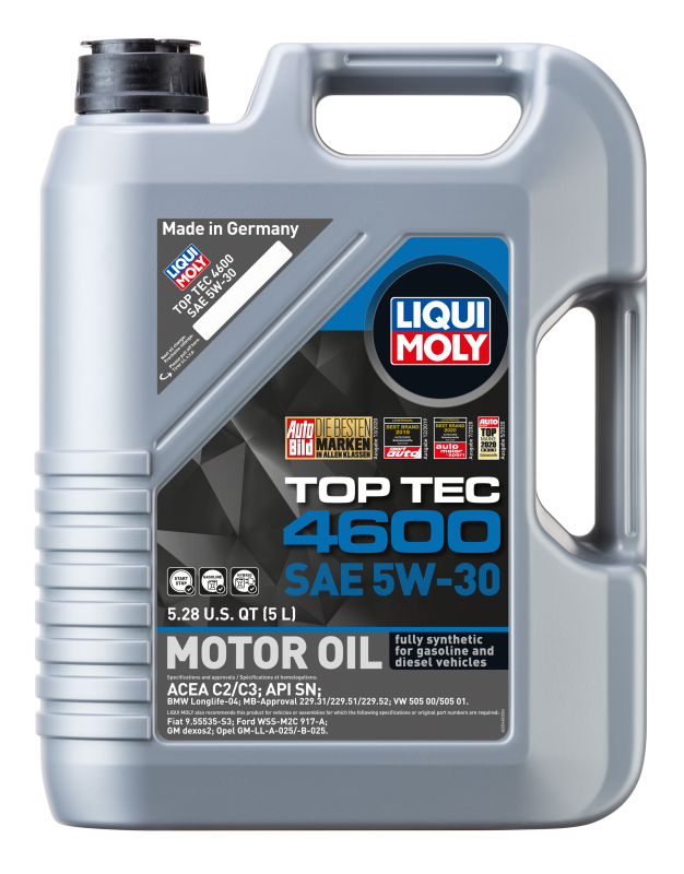 LIQUI MOLY 5L Top Tec 4600 Motor Oil SAE 5W30 - Bull Strap
