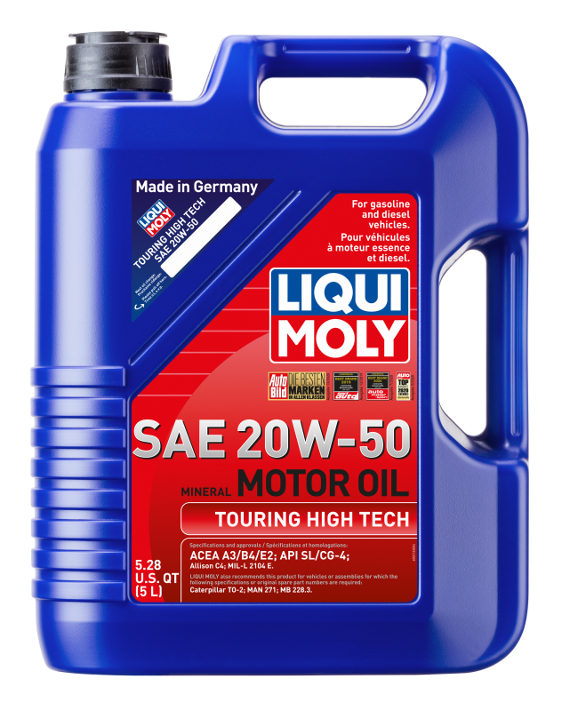 LIQUI MOLY 5L Touring High Tech Motor Oil SAE 20W50 - Bull Strap
