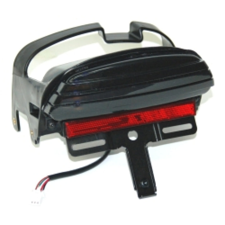 Letric Lighting 08-13 Dyna Fat Bob FXDF Replacement LED Taillight - Smoked - Bull Strap