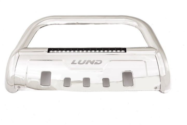 Lund 07-17 Chevy Silverado 1500 Bull Bar w/Light & Wiring - Polished - Bull Strap