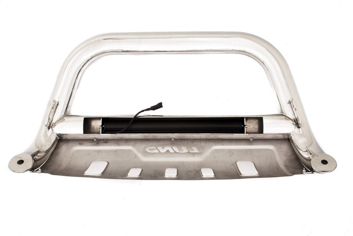 Lund 07-17 Chevy Silverado 1500 Bull Bar w/Light & Wiring - Polished - Bull Strap