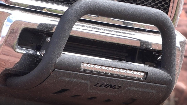 Lund 08-17 Toyota Sequoia Bull Bar w/Light & Wiring - Black - Bull Strap
