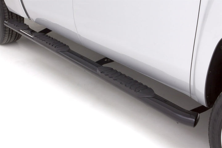 Lund 09-17 Dodge Ram 1500 Crew Cab (5.5ft. Bed) 5in. Oval WTW Steel Nerf Bars - Black - Bull Strap